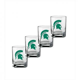 Double Old Fashion Set of 4 Glasses   Michigan State University