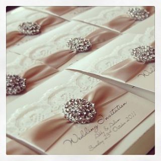 opulence crystal wedding invitation by made with love designs ltd