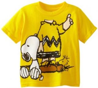 Peanuts Charlie Brown And Snoopy Yellow Toddler T Shirt (3T) Novelty T Shirts Clothing
