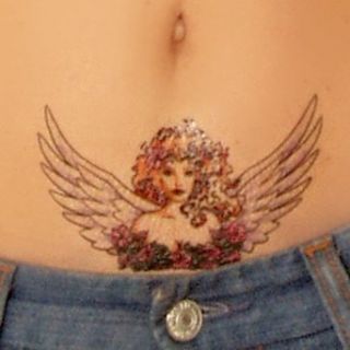 LoveFifi Women's Tara the Angel of Love Tattoo   One Size   Clear Clothing