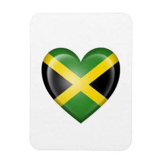 Jamaican Heart Flag on White Magnets
