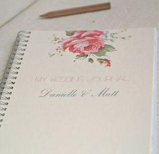 english rose personalised wedding journal by beautiful day