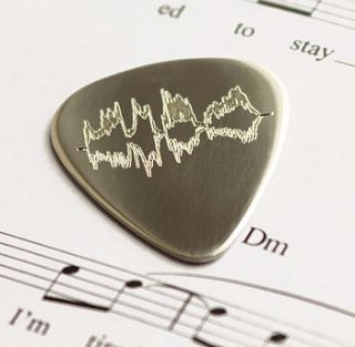 personalised sound wave sterling silver pick by newton and the apple