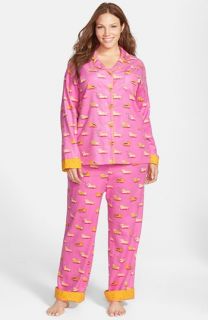 Munki Munki Print Flannel Pajamas (Plus Size)