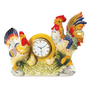 Fitz and Floyd Ricamo Rooster Clock