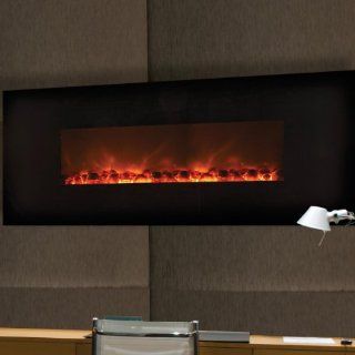 Dream Flame Wall Mount Linear Electric Fireplace Size 58"  Outdoor Fireplaces  Patio, Lawn & Garden