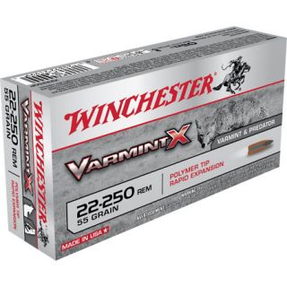 Winchester Varmint X Ammo .22 250 Rem 55 Gr. Polymer Tip 719941