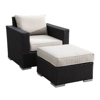 Solana Club Chair and Ottoman with Cushions