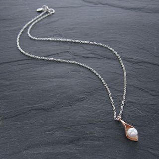 calla lily rose gold pendant by emma kate francis