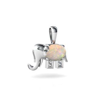 Genuine Opal 14kt White Gold butterfly Pendant Jewels For Me Jewelry