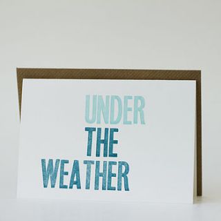under the weather letterpress card by prickle press