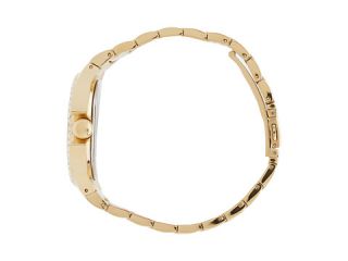 Isaac Mizrahi New York Crystal Case Roman Brushed & Polished Bracelet Watch Gold