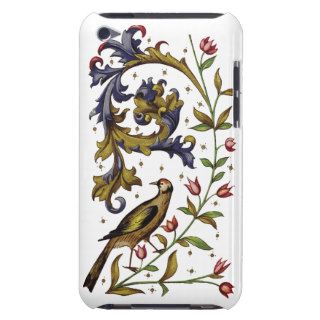 medieval bird and flowers art design case barely there iPod cover