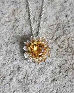 gilded silver golden citrine daisy necklace by frillybylily