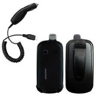 Holster Case w/ Ratcheting Belt Clip & Car Charger for Samsung Seek SPH M350 Cell Phones & Accessories