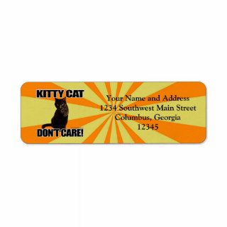 Kitty Cat Don't Care Custom Return Address Labels