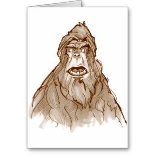 SASQUATCH PORTRAIT   Bigfoot Pro's Squatch Head Greeting Card