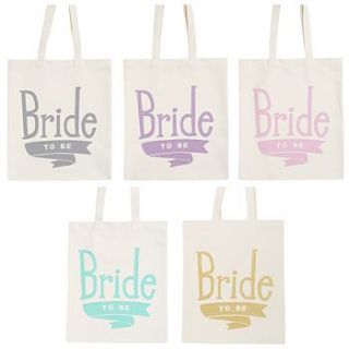 'bride to be' tote bag by alphabet bags