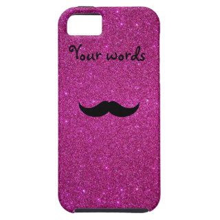 Mustache pink glitter iPhone 5 cases