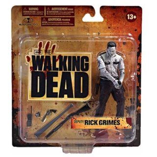 McFarlane Toys The Walking Dead TV Series 1 Exclusive Action Figure Deputy Rick Grimes Bloody Black White Toys & Games