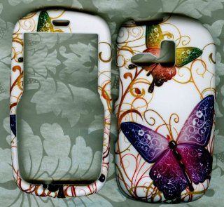 Purple butterfly snap on case Samsung r355 R355c Straight Talk Phone Cover Cell Phones & Accessories