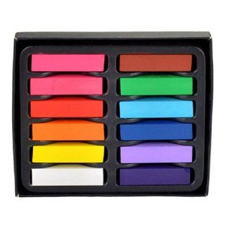 12 Colors Non toxic Temporary Hair Chalk Dye Soft Pastels Salon Kit + Free Braid Ponytail Tool  Chemical Hair Dyes  Beauty