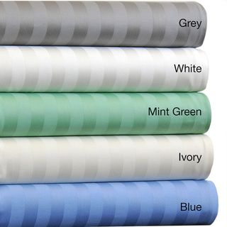 Egyptian Cotton 500 Thread Count Striped Sheet Set with Bonus Pillowcases Sheets