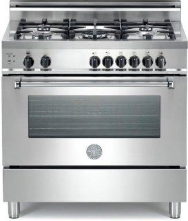 Bertazzoni Master Series  A365GGVXENG 36 Pro Style Gas Range, 5 Sealed Burners, Convection   NG Kitchen & Dining