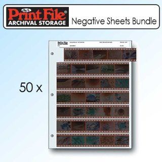 Printfile 357B25 35mm Film Negative Storage Sheets 7 Strip   (2 Packages of 25)  Archival Photo Protective Pages  Camera & Photo