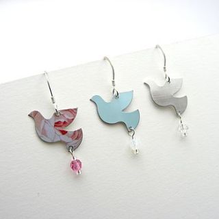 dove and crystal earrings by kate hamilton hunter studio