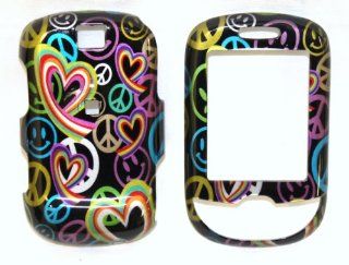 Peace Sign Heart Samsung T359 ) Smiley Snap on Cell Phone Case + Microfiber Bag Cell Phones & Accessories