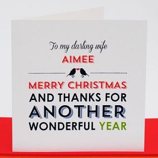 personalised 'darling' christmas card by come for a dream