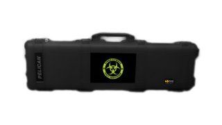 Pelican 1750 LONG GUN CASE   BLACK with Custom AR 15 Insert and Zombie Responder Graphic Image  Hard Rifle Cases  Sports & Outdoors