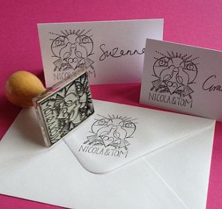 personalised lovebirds mini stamp by bloomfield & rolfe