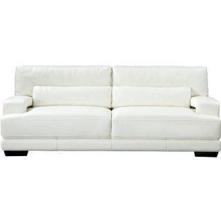 Cindy Crawford Home Bellamy Off White Leather Sofa  