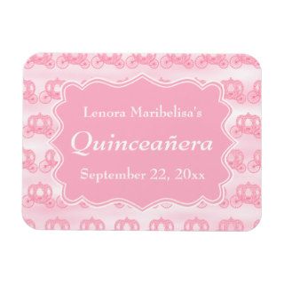 Pink Pastel Carriages Quinceanera Rectangle Magnet