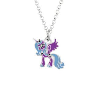 Fine Silver Plated Luna Purple Unicorn My Little Pony Pendant Necklace My Little Pony Fashion Necklaces