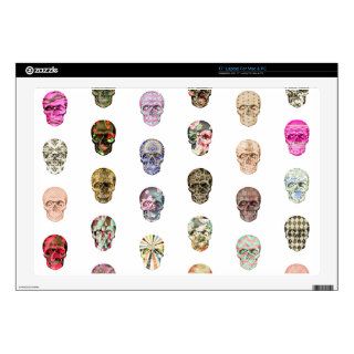 Funny Girly Colorful Skulls floral & Patterns Laptop Skins