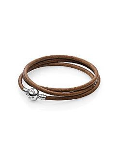 Pandora Brown Leather Bracelet Brown