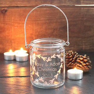 personalised name christmas tea light holder by becky broome
