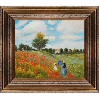 Tori Home Poppy Field in Argenteuil by Monet Framed Original Painting
