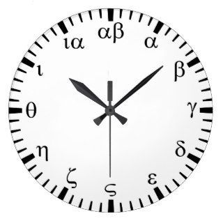 Greek numbers wall clock