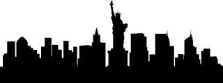 NEW YORK CITY SKYLINE BIG APPLE SILHOUETTE VINYL DECAL HOME DECOR LARGE SIZE 15"   Wall Decor Stickers  
