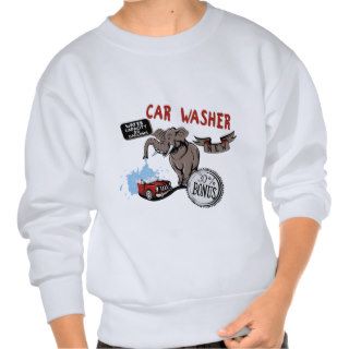 Car Wash Elephant   Groovy Cartoon Art Sweatshirts