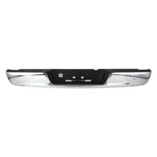 CarPartsDepot, Rear Step Bumper Chrome Bar Pickup License Lamp Replacement Black Step Pad, 364 17124 20 CH CH1103111 Automotive