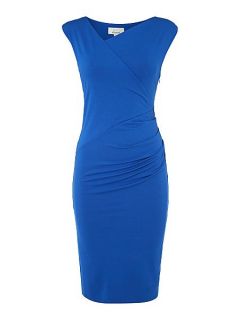 Linea Asymetric neck jersey dress Blue