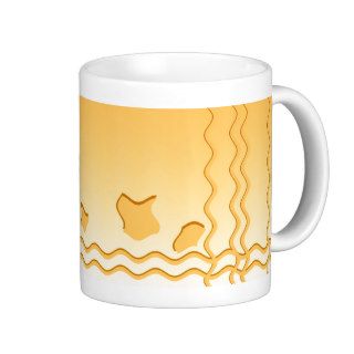 Sunny Yellow Waves Abstract Design. Coffee Mug