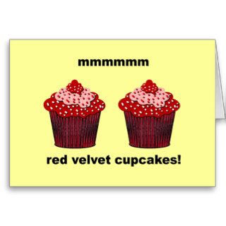 red velvet cupcakes greeting cards