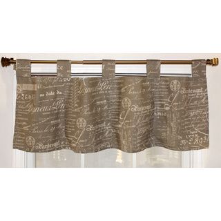 French Script Taupe Cotton Tab Top Valance RLF HOME Valances