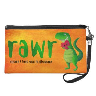 Romantic RAWR T rex Dinosaur Wristlet